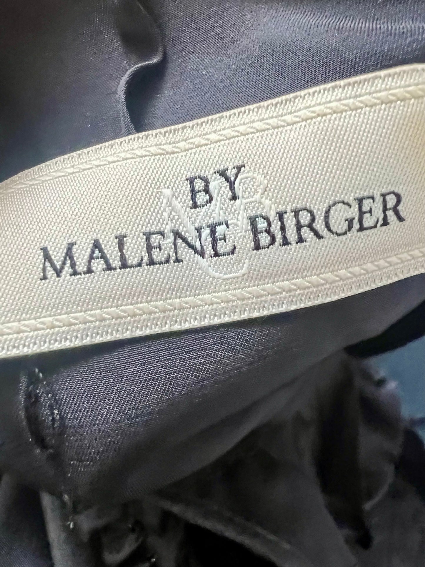 Vintage Kleid By Malene Birger Gr. 38 Elinoa 100 % Seide Schwarz Perlen Knöpfe Taillengürtel