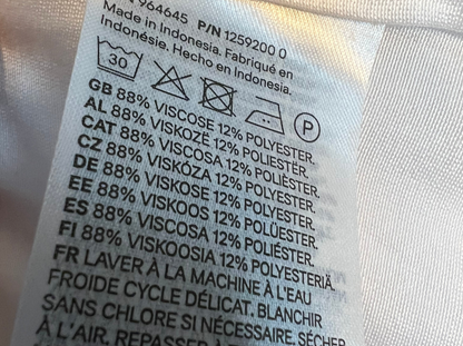 Sara's Choice: H&M Bluse Volant weiss schwarz | Gr. 44 46 XL | Dark Alternative