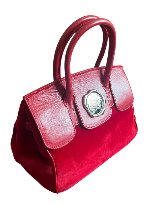 Vintage Tasche Iris Horbach Rot – Leder & Samt | Verstellbar 90s y2k