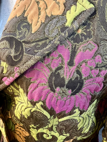 Vintage Laurél Blazer Gr. 38 – 3D Floral Print, bunter Statement-Blazer, Retro Chic