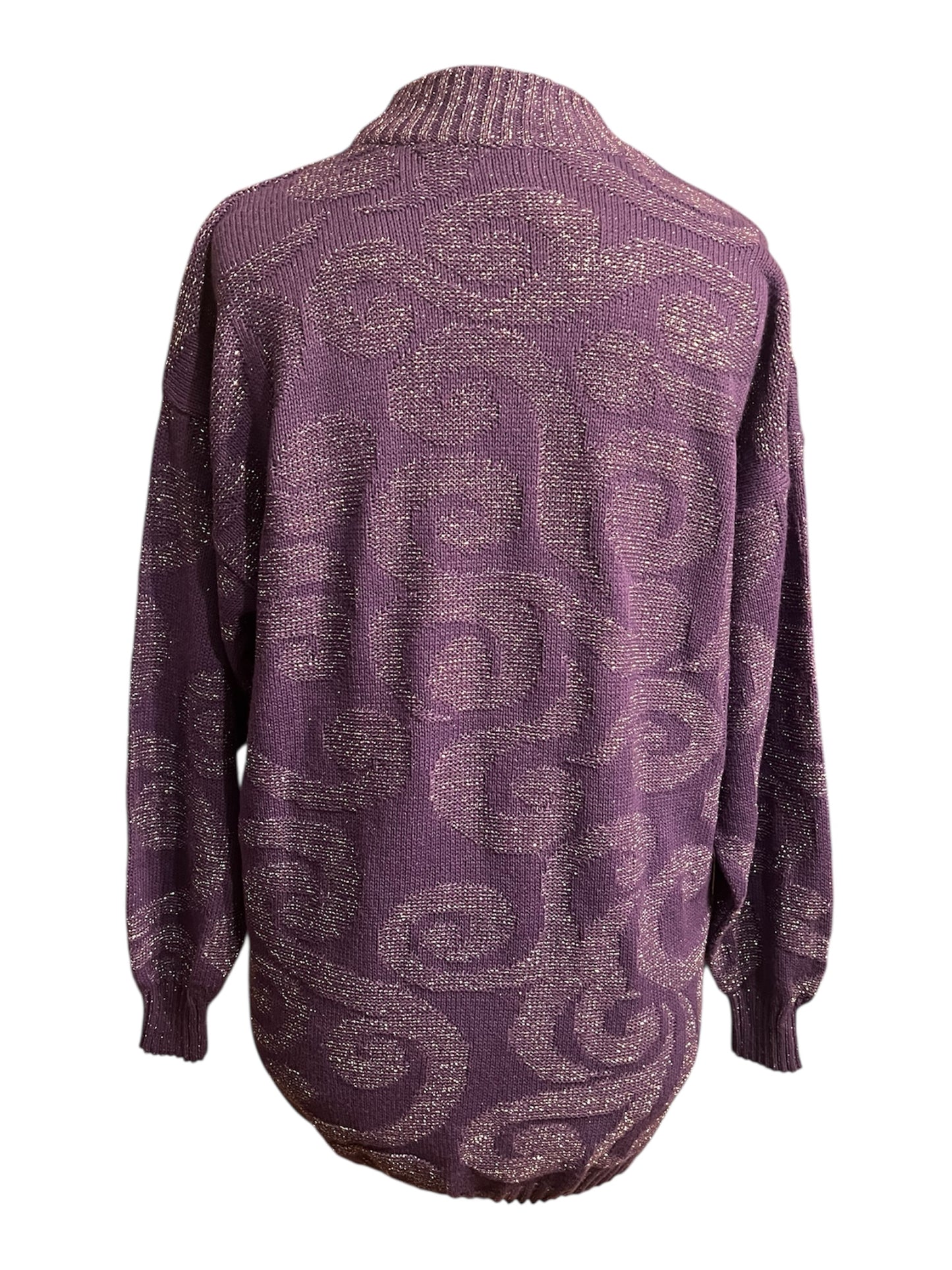 Vintage Glitzer Pullover Ombretto – Lila – Gr. M (38/40) 90s 80s Wolle