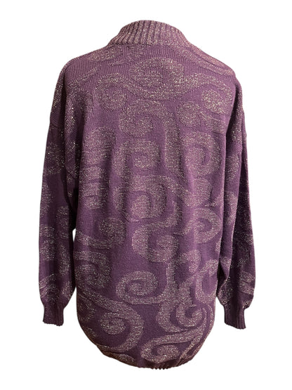 Vintage Glitzer Pullover Ombretto – Lila – Gr. M (38/40) 90s 80s Wolle