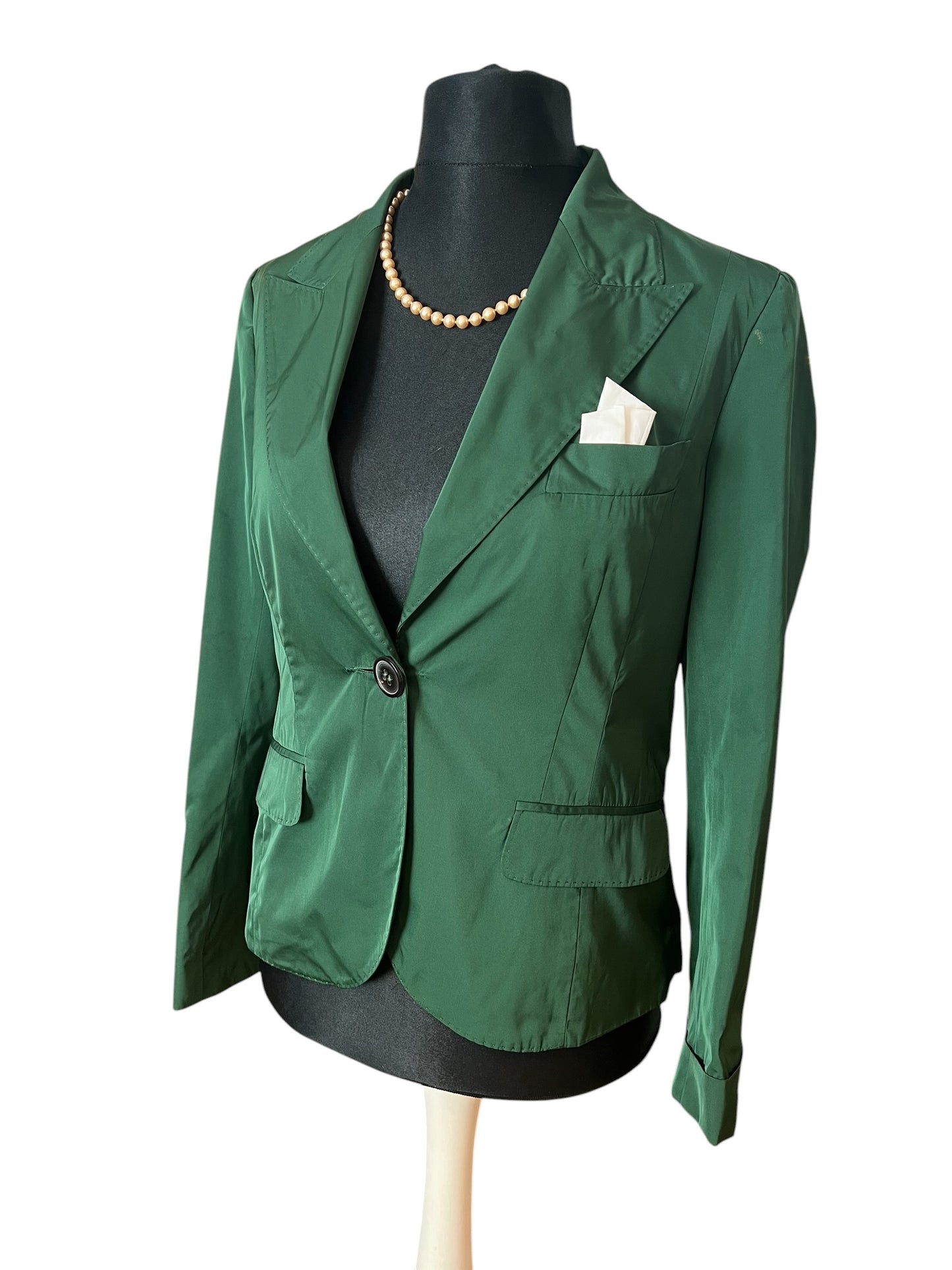Windsor Blazer Gr 38 M Flaschengrün Elegant Business Blazer Minimal Einstecktuch Old Money
