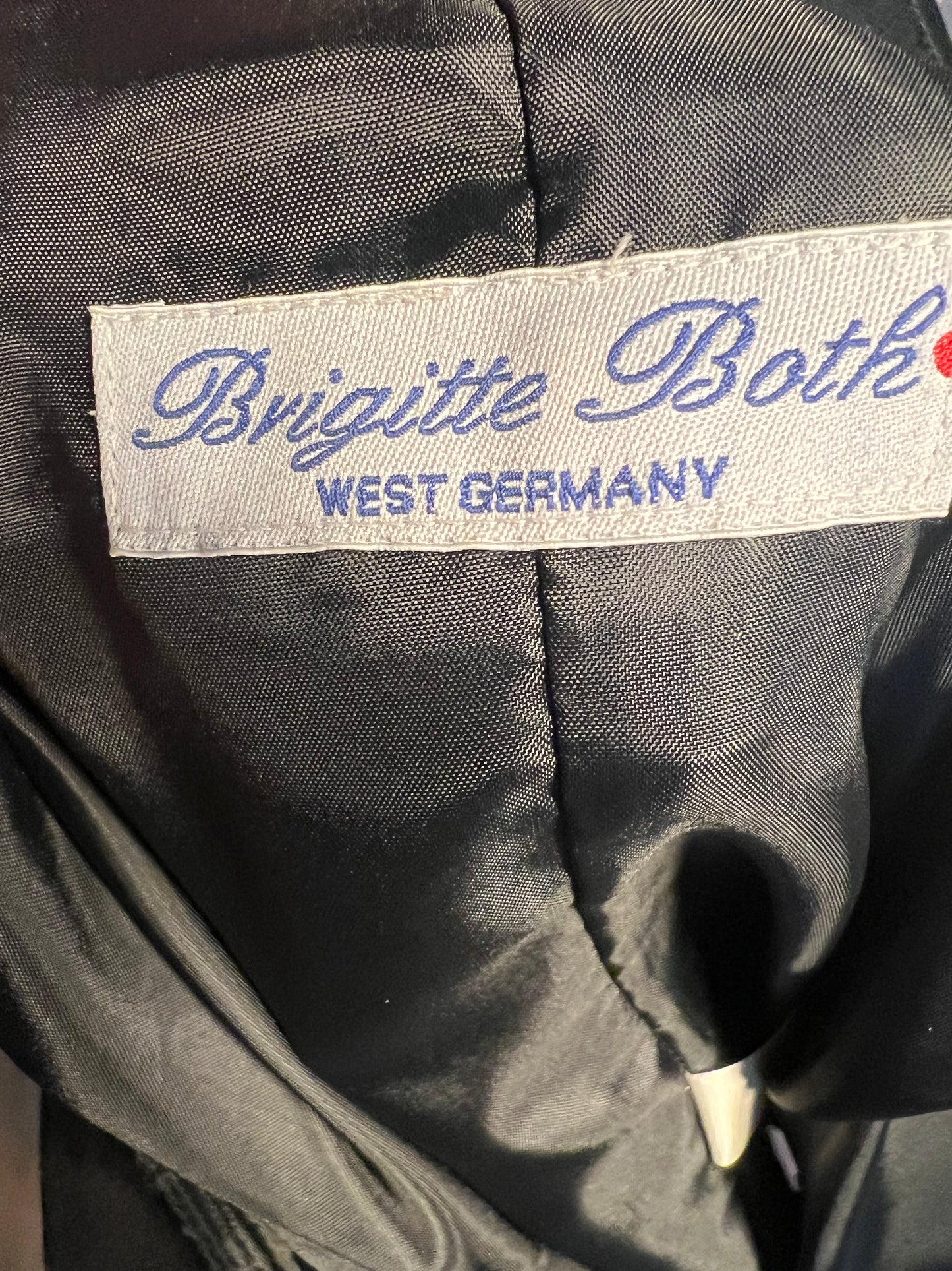 Sara's Choice: Vintage Brigitte Both Rock Samt Muster grau schwarz 50s | Gr. 38 M | Dark Alternative