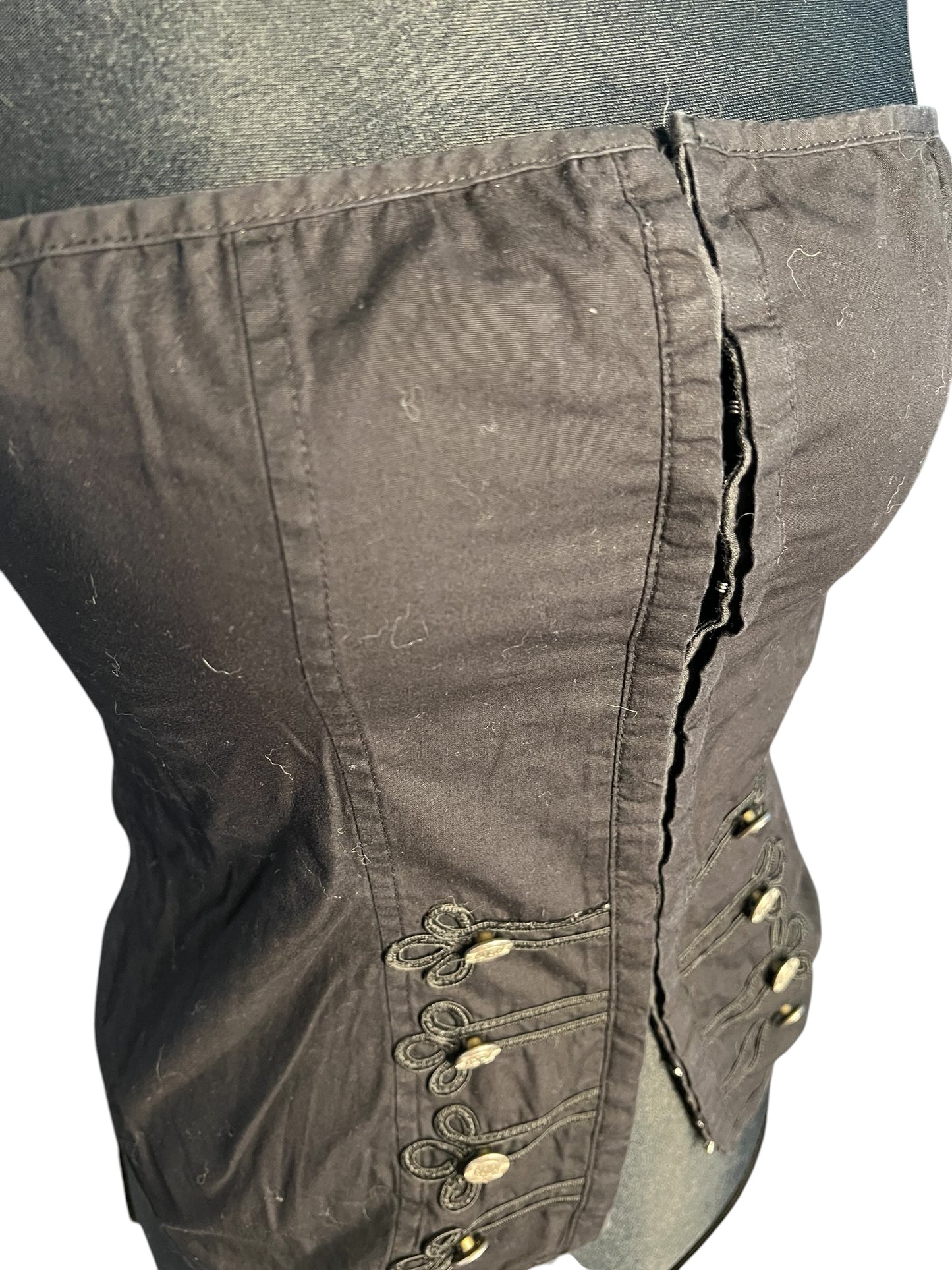 Sara's Choice: Criminal Damage – Korsage Top Knöpfe Schnürung | Gr. L 40 42  | Dark Alternative