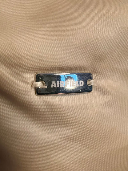 Vintage Airfield Fellweste Gr. 42 | Echtfell Weste Beige Braun Weiß | 90s Designer Weste mit Stehkragen | Boho