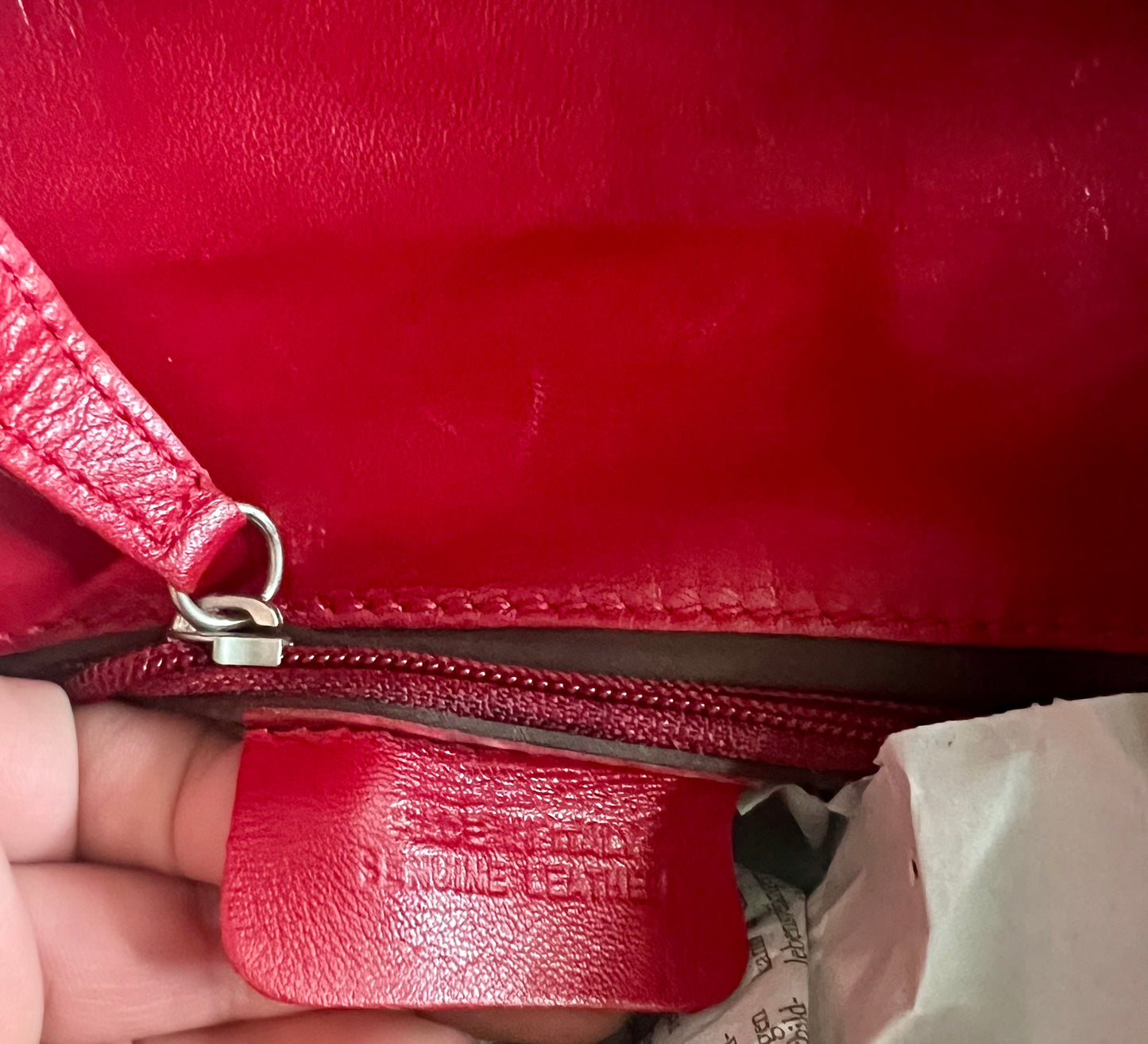 Vintage Tasche Iris Horbach Rot – Leder & Samt | Verstellbar 90s y2k