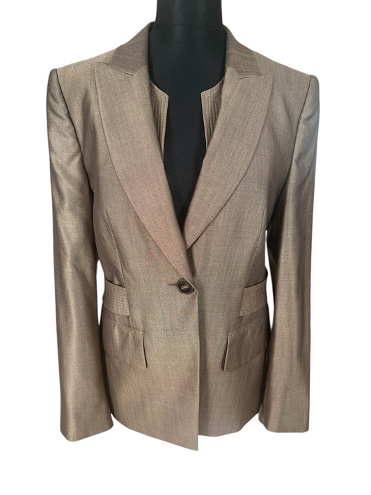 Vintage Escada Blazer – Braun | Schurwolle & Seide | Gr. 40 M (passt 38 / 40)