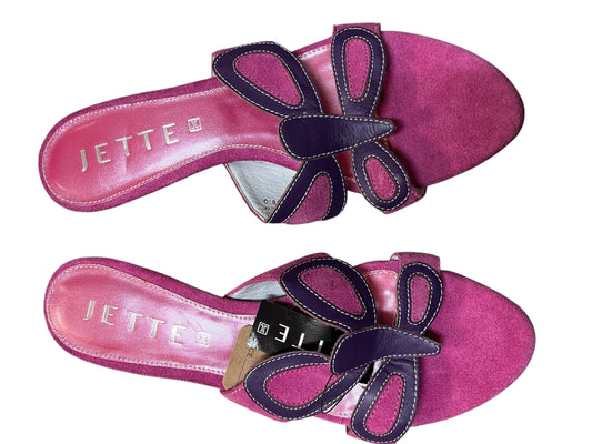 Jette Joop Kitten Heel Mules Gr. 37,5 Pink Lila Wildleder NEU Y2K Barbiecore Gr. 5
