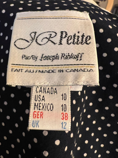 Joseph Ribkoff Kleid Punkte Vintage 38 Blau Polka 80s