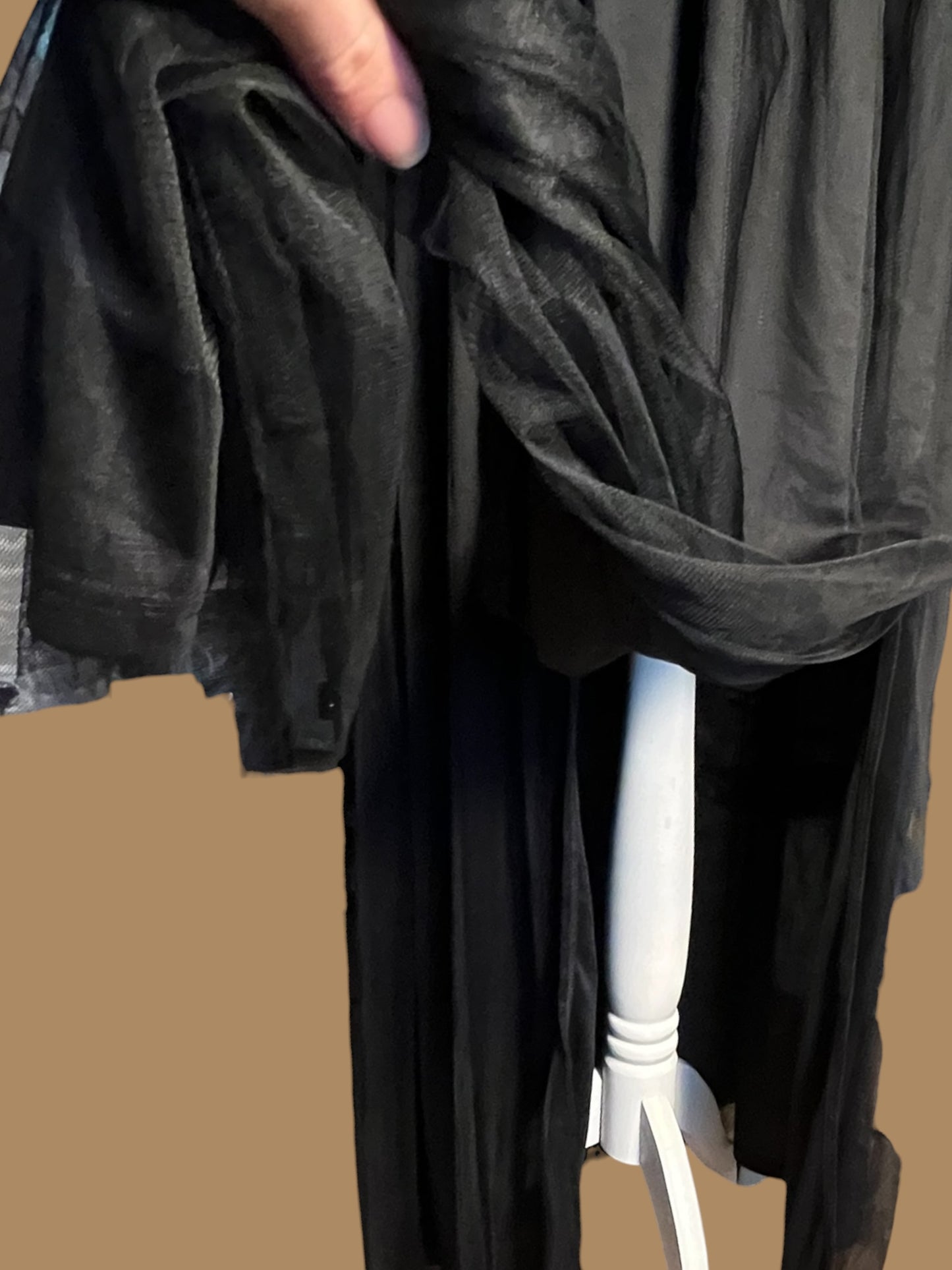 Sara's Choice: Abendkleid – Korsage Träger MaxiKleid figurbetont Mesh schwarz  | Gr  L 40 42 | Dark Alternative