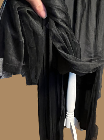 Sara's Choice: Abendkleid – Korsage Träger MaxiKleid figurbetont Mesh schwarz  | Gr  L 40 42 | Dark Alternative