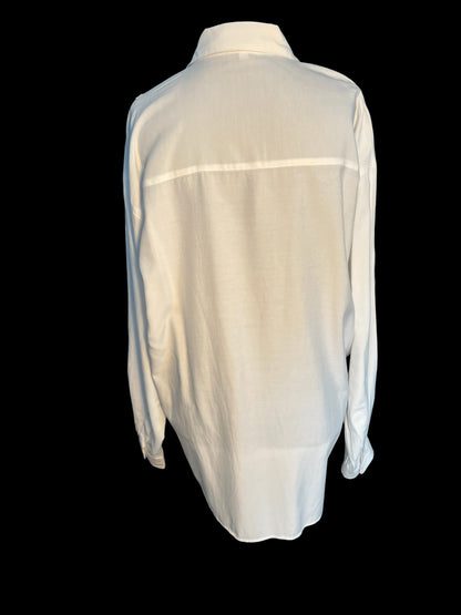 Sara's Choice: Vintage Bluse Rüschen weiss | Gr. 44 46 XL | Dark Alternative