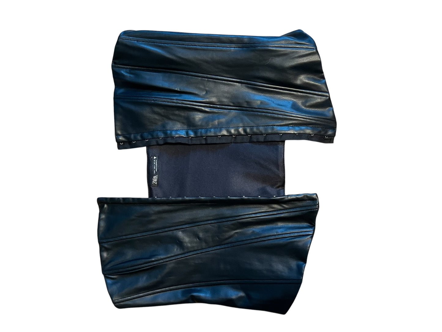 Sara's Choice: Zara – Korsage Top Kunstleder | Gr. L 40 42  | Dark Alternative