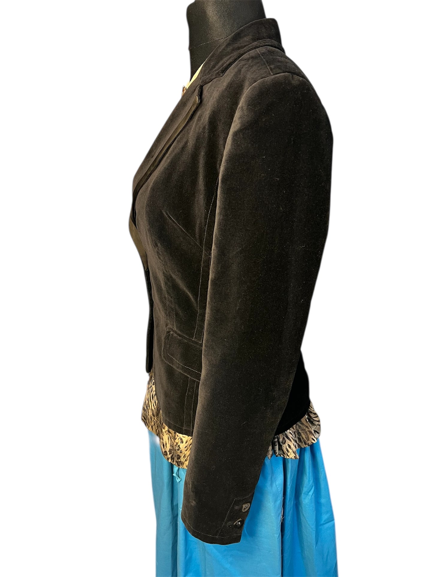 Vintage Samt Blazer Schwarz Gr. 40 Esprit Collection – Velvet Jacket Y2K 90s Chic