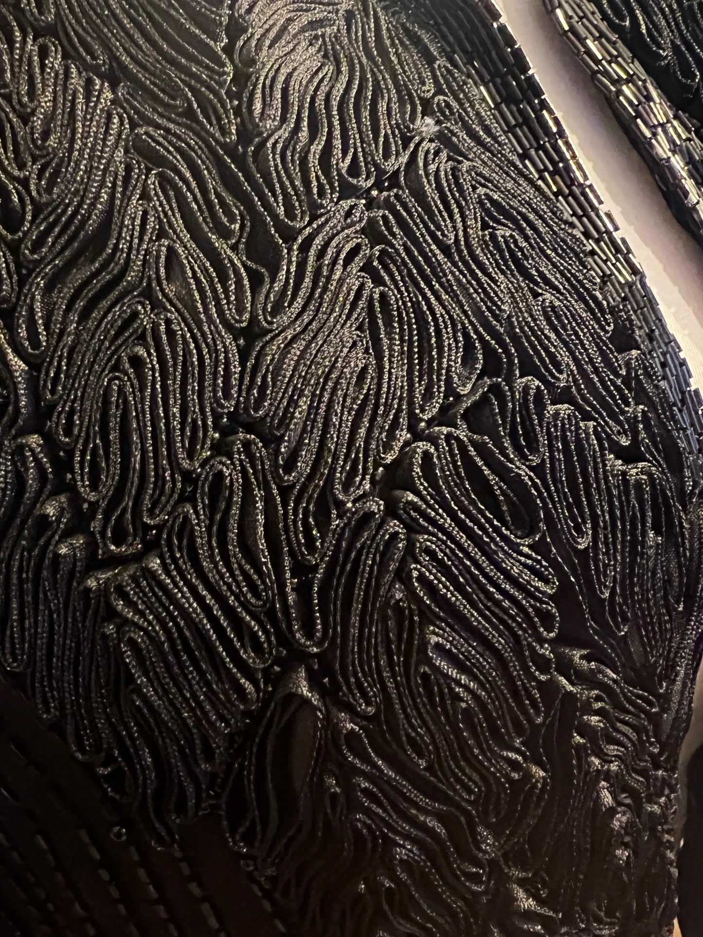 Vintage Seiden Bolero 40 Augustat GmbH India Schwarz Glanz