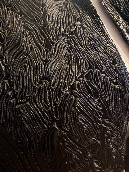 Vintage Seiden Bolero 40 Augustat GmbH India Schwarz Glanz