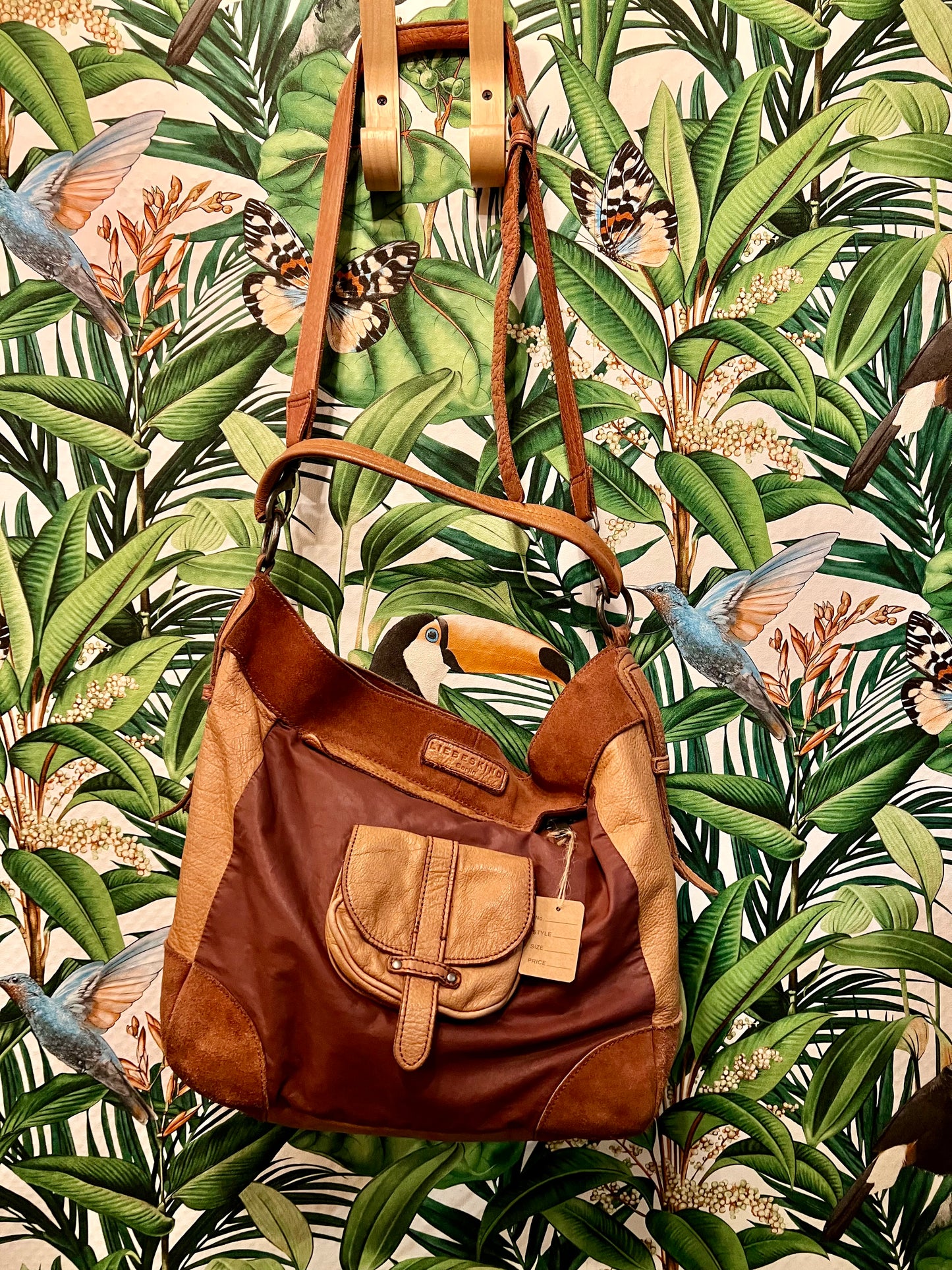 Große Liebeskind Berlin Tasche Braun Leder Wildleder Mix Boho