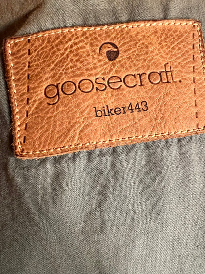 Goosecraft Biker Lederjacke Gr. L (fällt wie 38) – Grau – YKK Zipper – Slim Fit – Patina Look