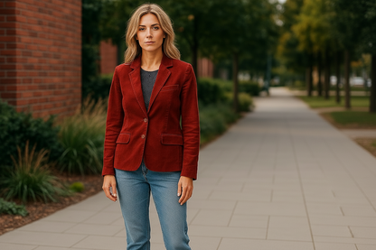 Tommy Hilfiger Cord Blazer Weinrot Bordeaux US 8 / Gr. 36/38 Feincord Baumwolle wie neu