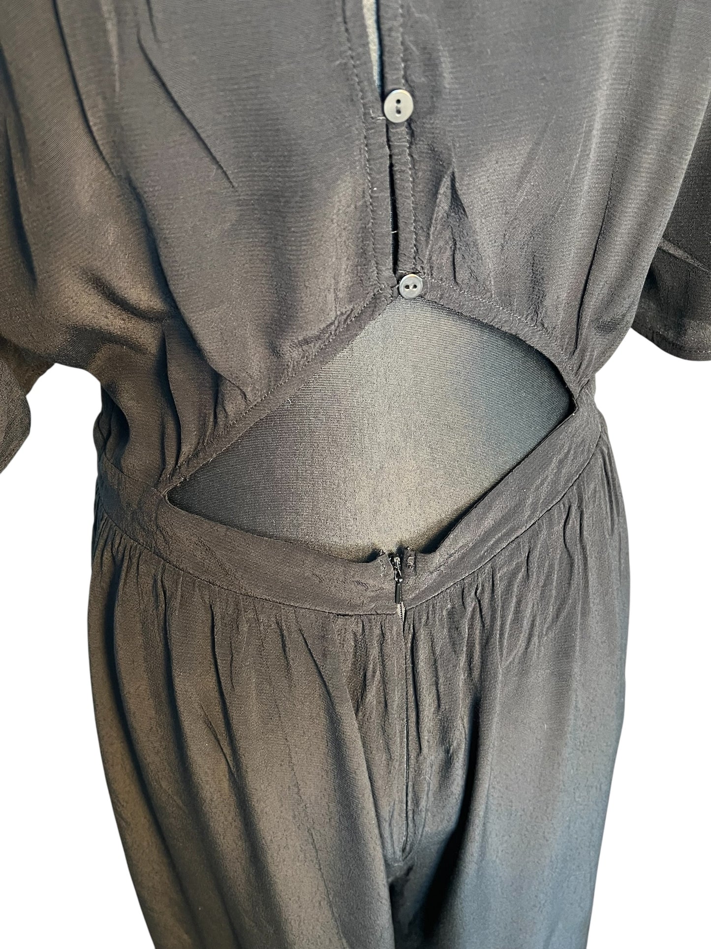Sara's Choice: Asos – Onesuit Einteiler Rückenfrei Viskose schwarz| Gr. 44 XL | Dark Alternative