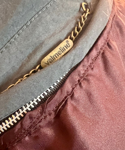 Valmeline Vintage Mantel Oversize Gr. 44 46 48 XXL lang Dunkelgrau Weinrot 80er 90er Trench