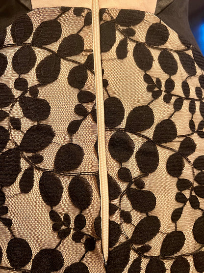 Hybrid Spitzenkleid Beige Schwarz Colourblocking Gr. 38 40 M Etuikleid Cocktailkleid Polen Gr 12