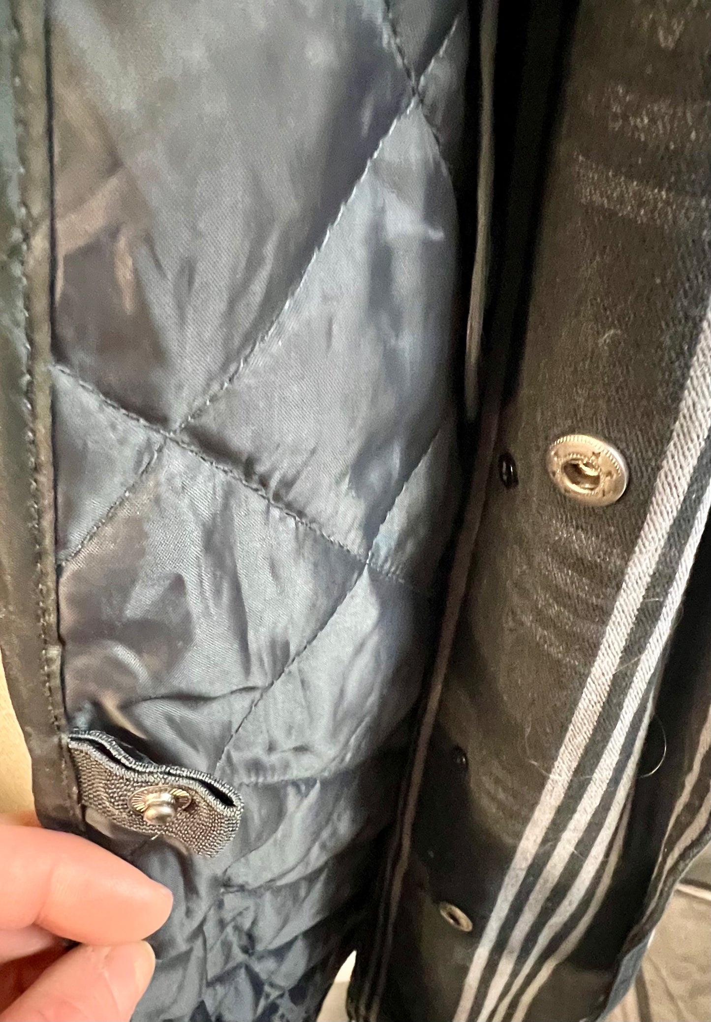 Vintage Y2K Trenchcoat M Schwarz/Grau kariert • Gestepptes Futter • Taillengürtel • EastWest