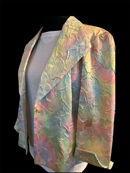 Vintage Joseph Ribkoff Blazer Pastell 40 M Y2K Crashoptik Rainbow