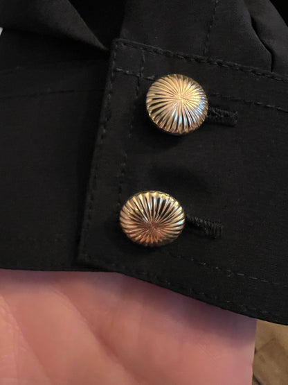 Vintage Alexander Bluse Gr. 40 80er | Schwarz | High Neck | Dark Fashion Statement