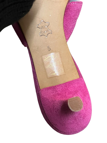Jette Joop Kitten Heel Mules Gr. 37,5 Pink Lila Wildleder NEU Y2K Barbiecore Gr. 5