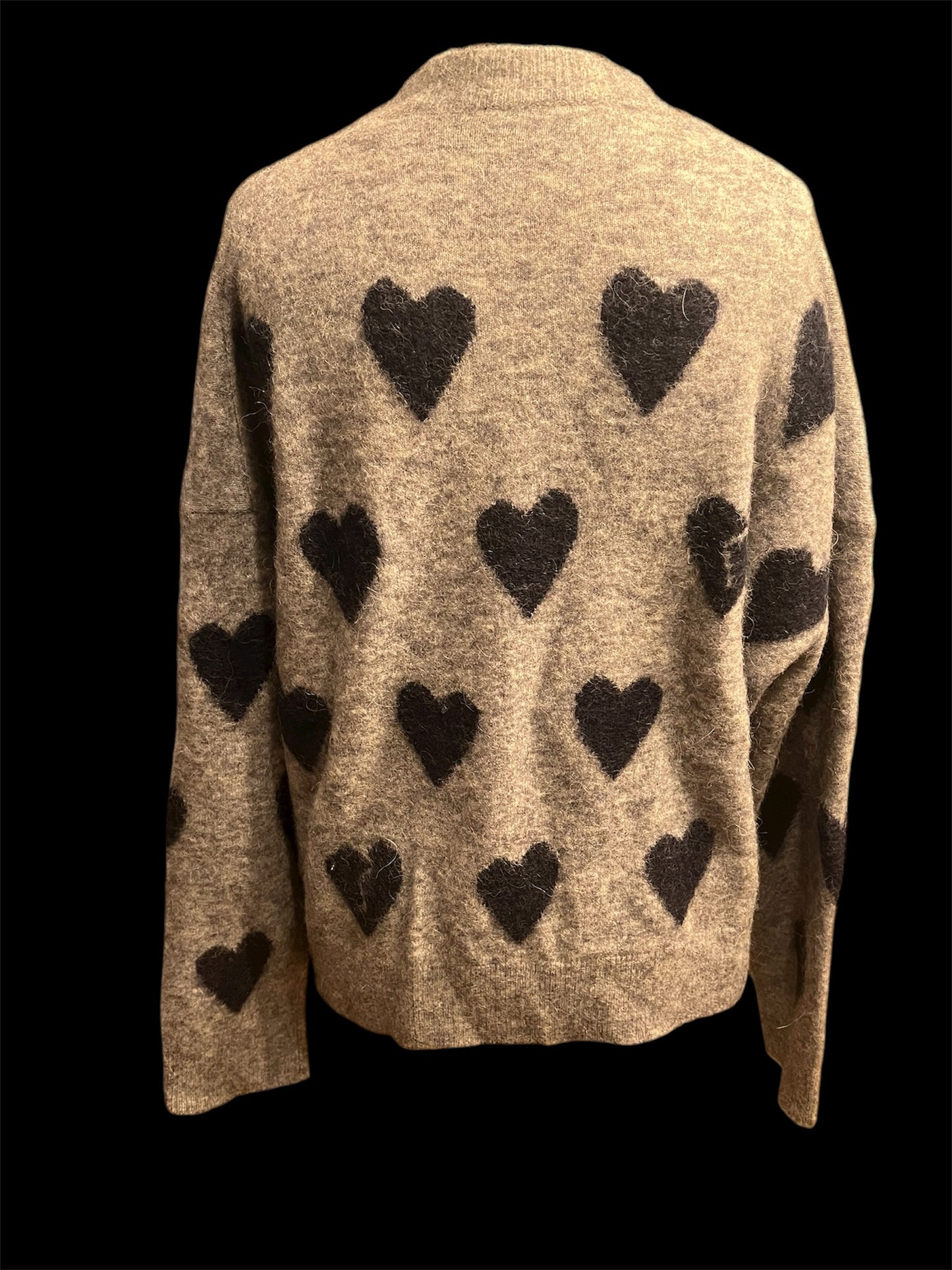 AllSaints Herz Pullover Grau | Wolle & Alpaka | L Oversize | Neupreis 225 € | Top Zustand