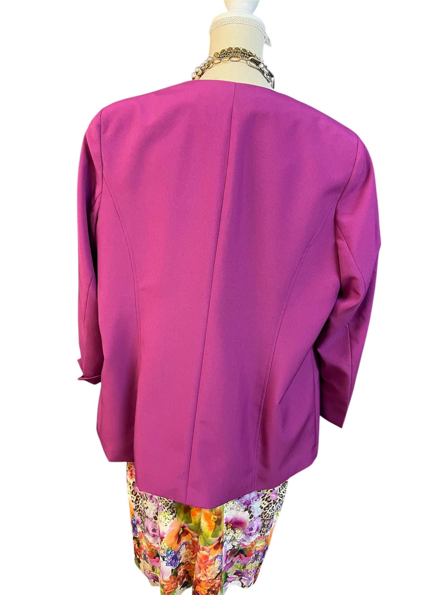 Vintage 90s Blazer Pink Gr. 48 XXL Statement Power Blazer mit pink- silbernen Knöpfen | Y2K Chic