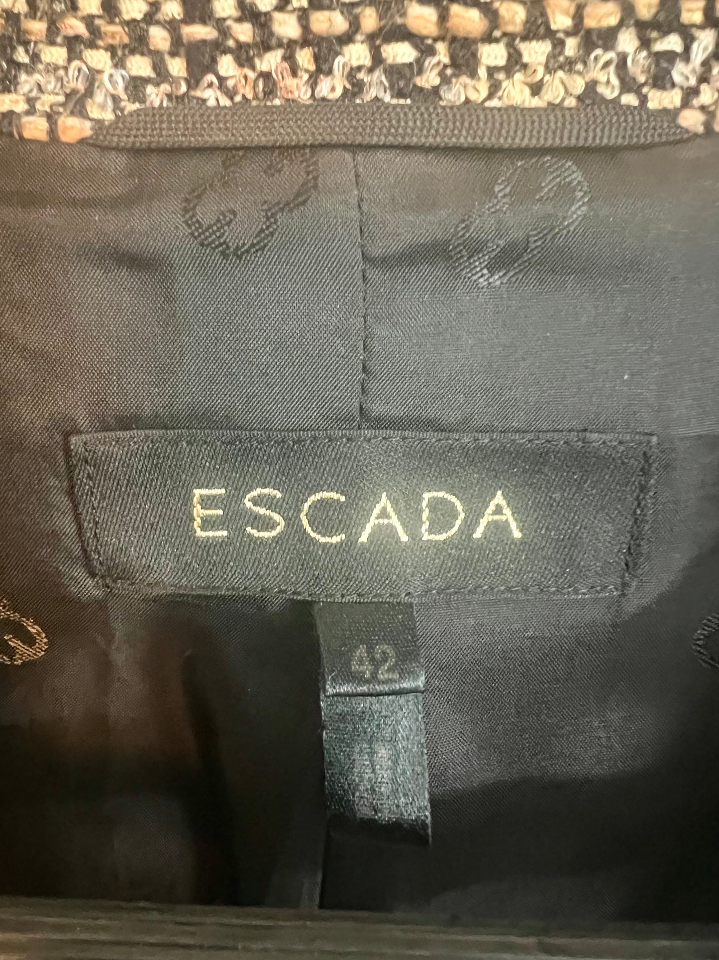 Escada Vintage Blazer 90s | M | Schurwolle | braun schwarz | Quiet Luxury 38 40