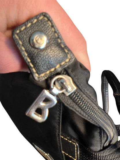 Vintage Bogner Shopper Tasche Braun Nylon Leder Logo Bag Y2K Designer groß