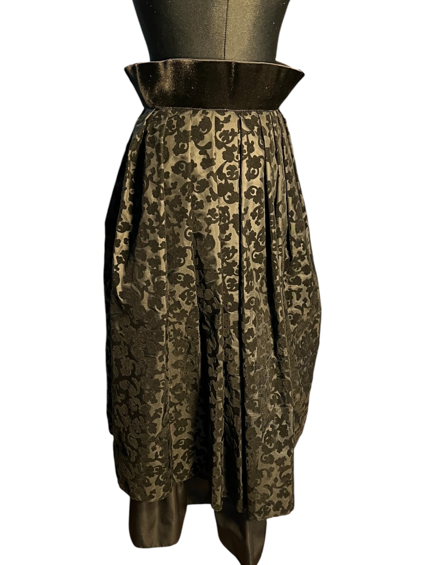 Sara's Choice: Vintage Brigitte Both Rock Samt Muster grau schwarz 50s | Gr. 38 M | Dark Alternative