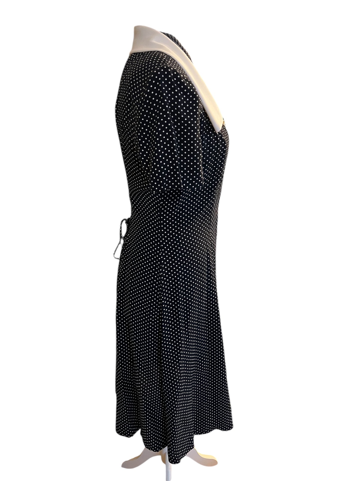 Joseph Ribkoff Kleid Punkte Vintage 38 Blau Polka 80s