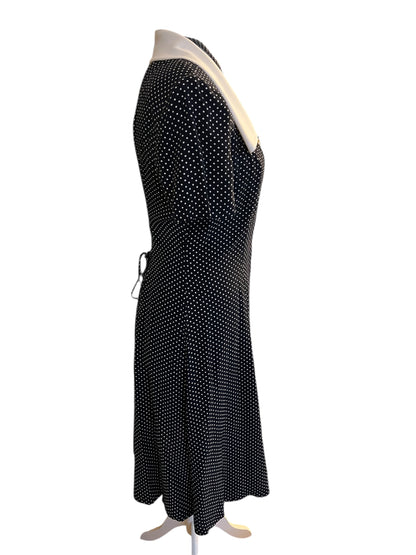 Joseph Ribkoff Kleid Punkte Vintage 38 Blau Polka 80s