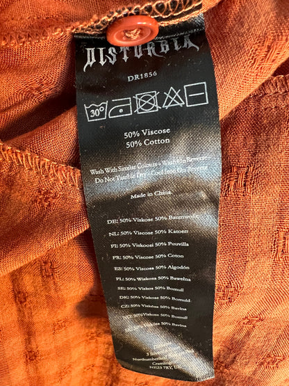 Sara's Choice: Disturbia – Blusenkleid Kleid Viskose Baumwolle Kupfer Rost| Gr. 40 | Dark Alternative