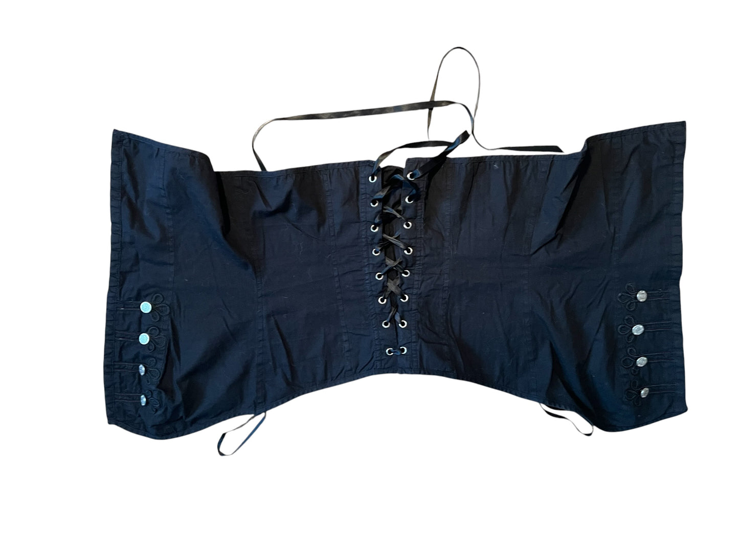 Sara's Choice: Criminal Damage – Korsage Top Knöpfe Schnürung | Gr. L 40 42  | Dark Alternative
