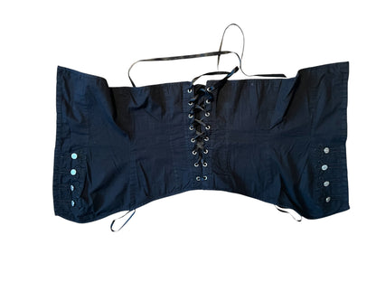 Sara's Choice: Criminal Damage – Korsage Top Knöpfe Schnürung | Gr. L 40 42  | Dark Alternative