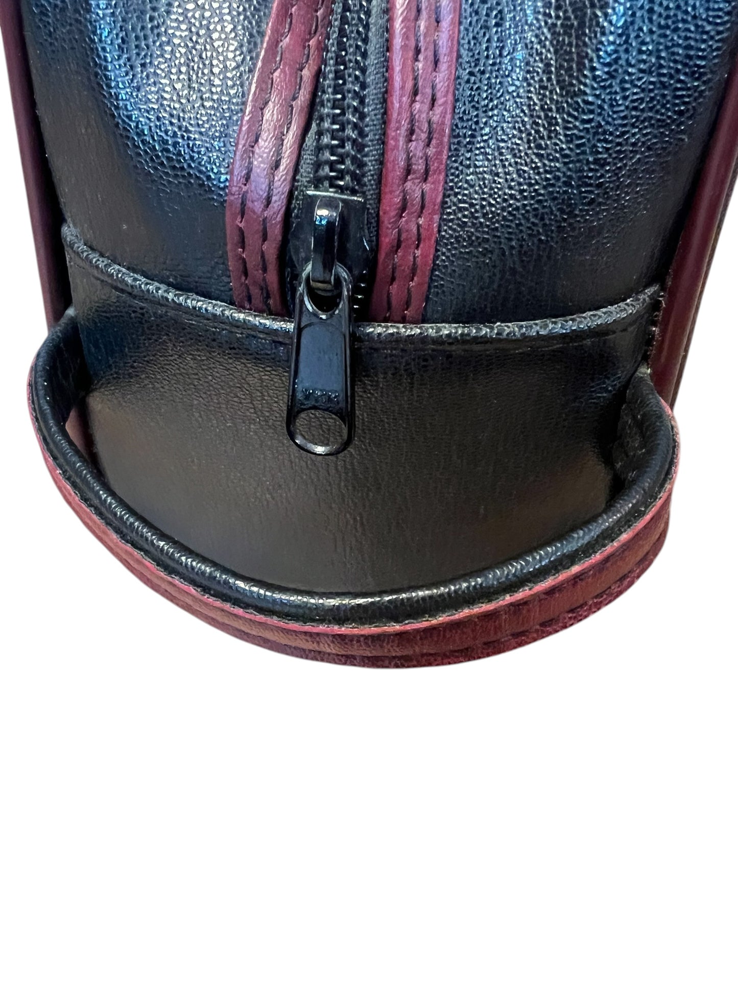 Vintage Pierre Cardin Kulturtasche Leder schwarz weinrot Herren Tasche Reise Kosmetik 80s 90s