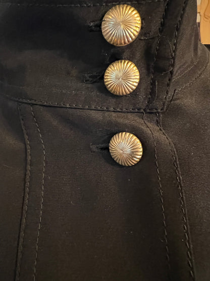 Vintage Alexander Bluse Gr. 40 80er | Schwarz | High Neck | Dark Fashion Statement