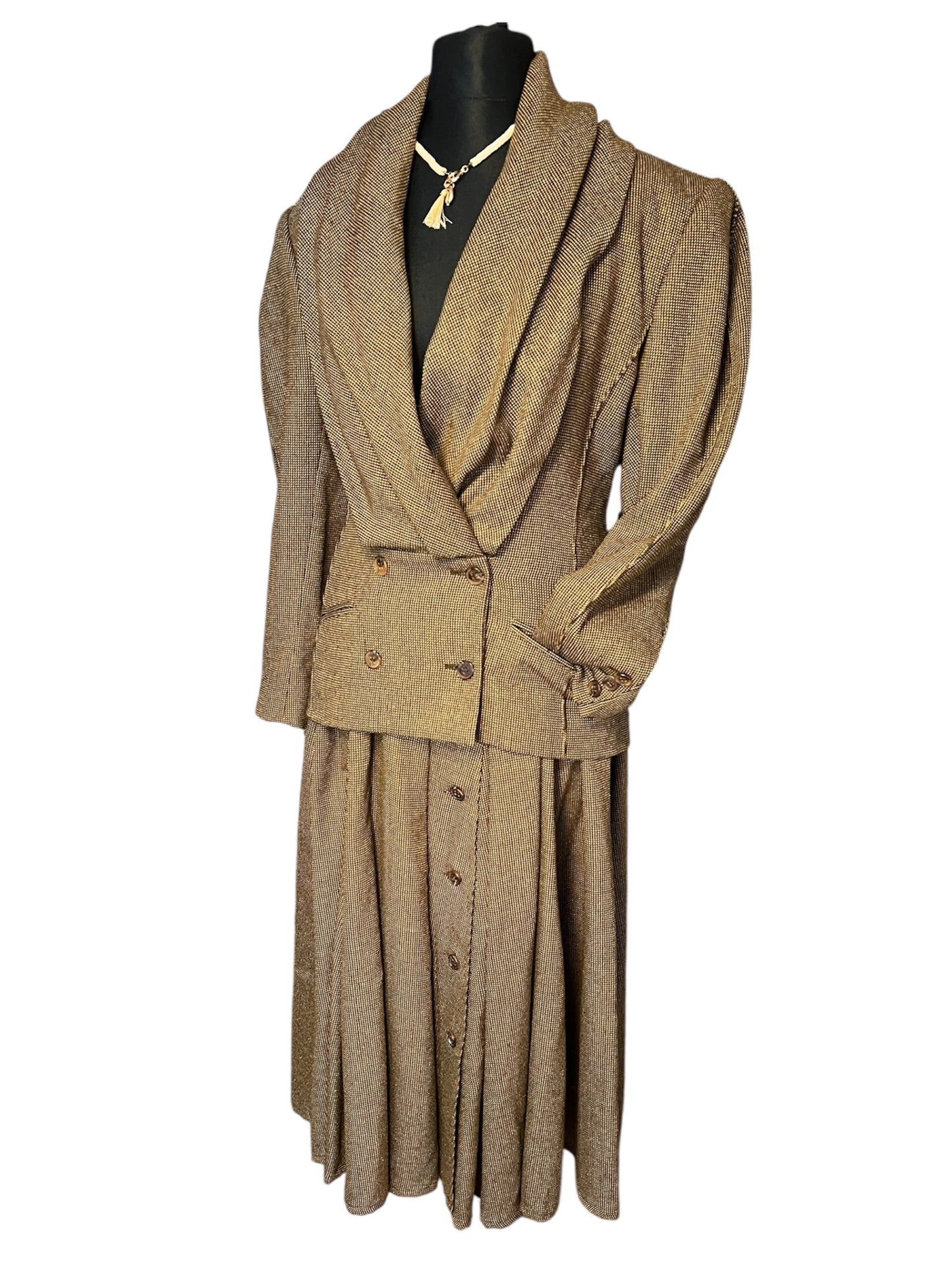 Vintage JOOP! Set Gr M 38 Schurwolle Seide Rock Blazer Dark Academia 80s 90s