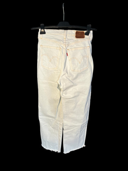 Levi's Ribcage Straight Ankle W26 L29 hellblau weiss Raw Hem 72693 High Waist Gr XS / 34 Levi Levis