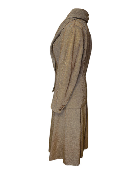 Vintage JOOP! Set Gr M 38 Schurwolle Seide Rock Blazer Dark Academia 80s 90s