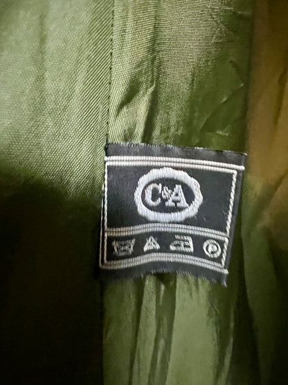 Vintage 70s Wollmantel • Grün • Oversize L/M • Cape-Look Wolle