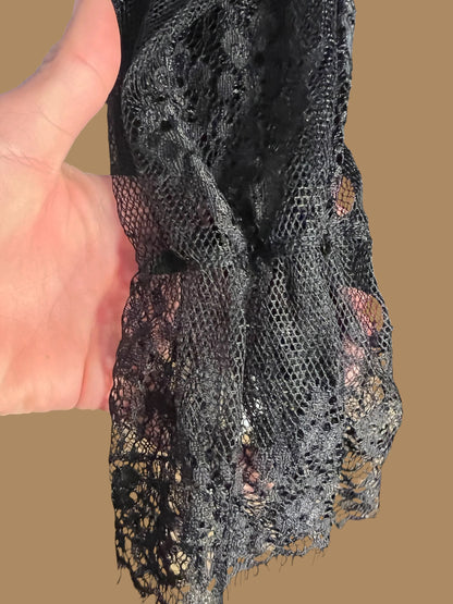 Sara's Choice: Samt Jumpsuit mit Spitze u. Knöpfen – Gr  38 40 M L Dark Alternative