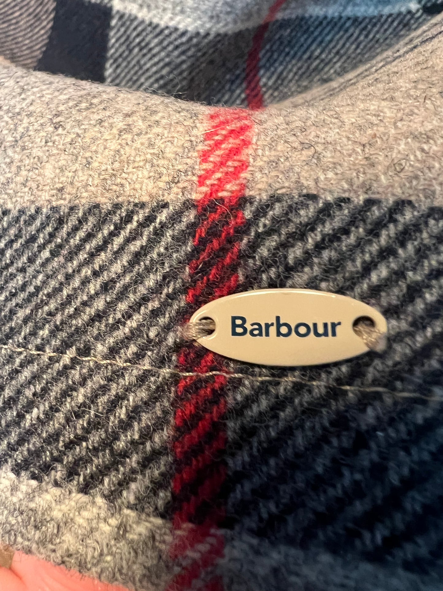 Vintage Rock Barbour Gr. 36 S Nebit Pencil Skirt Dress Tartan kariert 100 % Wolle Blau Grau Rot