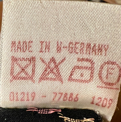 Vintage Glanzbluse Gr. 42 – West Germany – Metallic Blumen – 80s Glam Chic – Schwarz Gold Rosé